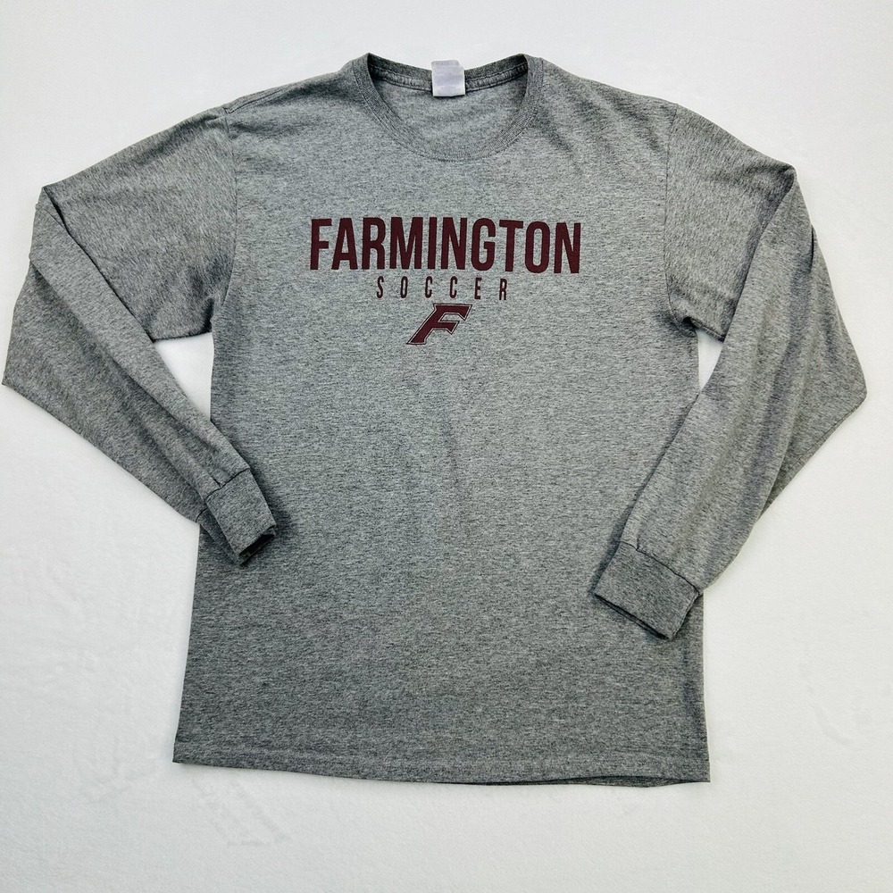 Farmington Soccer Shirt Adult Medium Gray Connecticut Long Sleeve Casual Mens - Picture 9 of 16